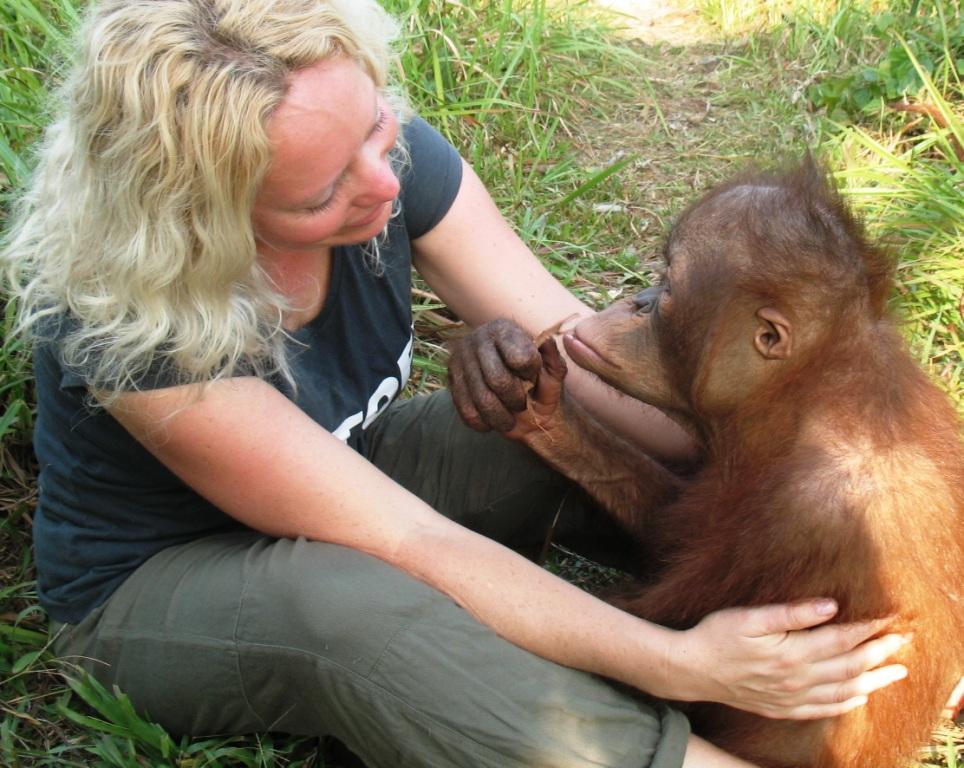 Malin Frick och orangutang